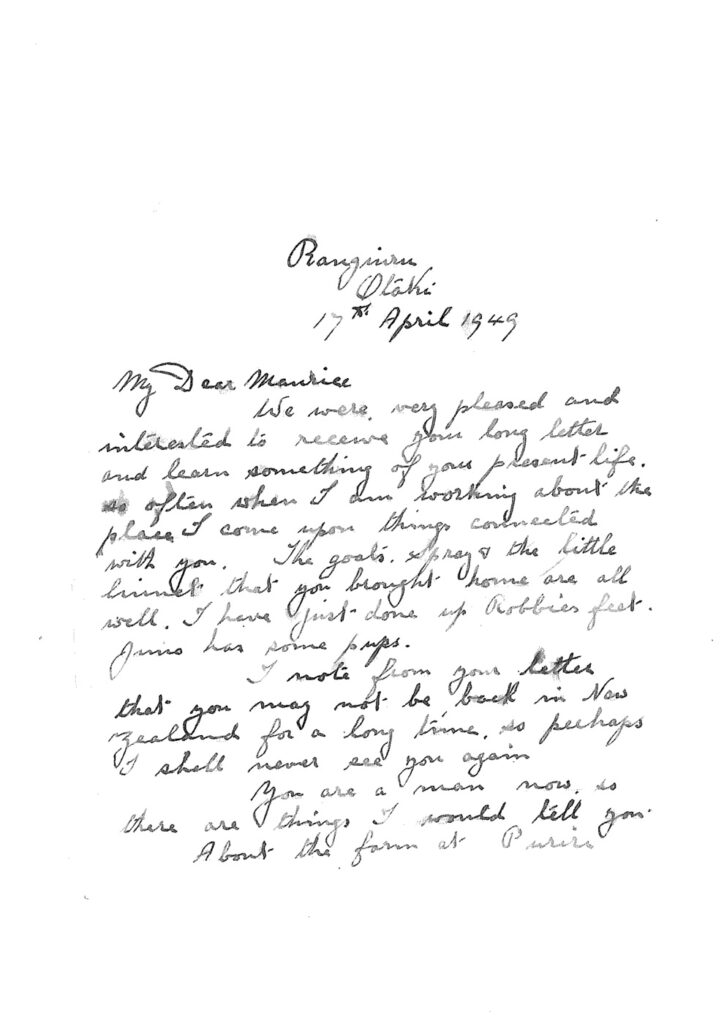 Letter from Edward John Graham to his son Maurice