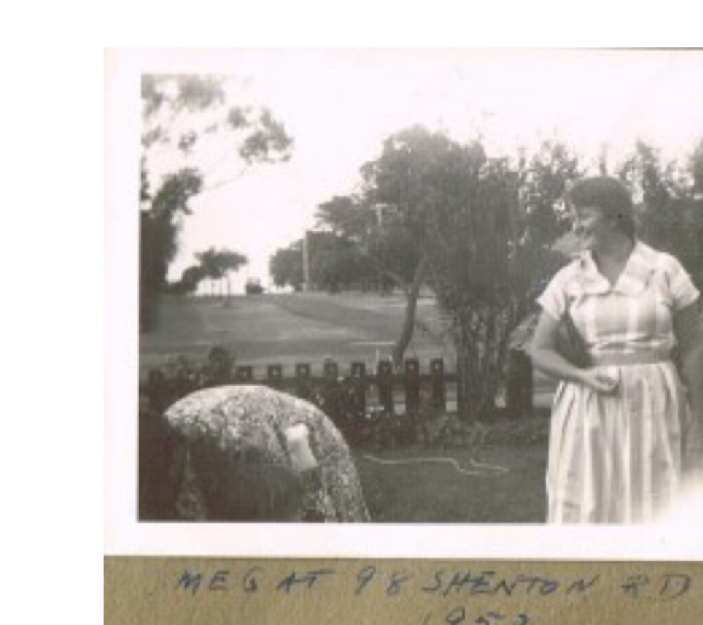 Meg at 98 Shenton Road, 1952