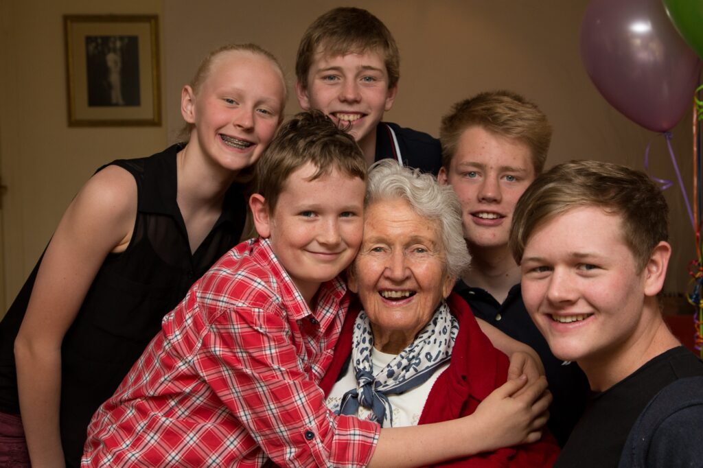 Meg with her grandchildren