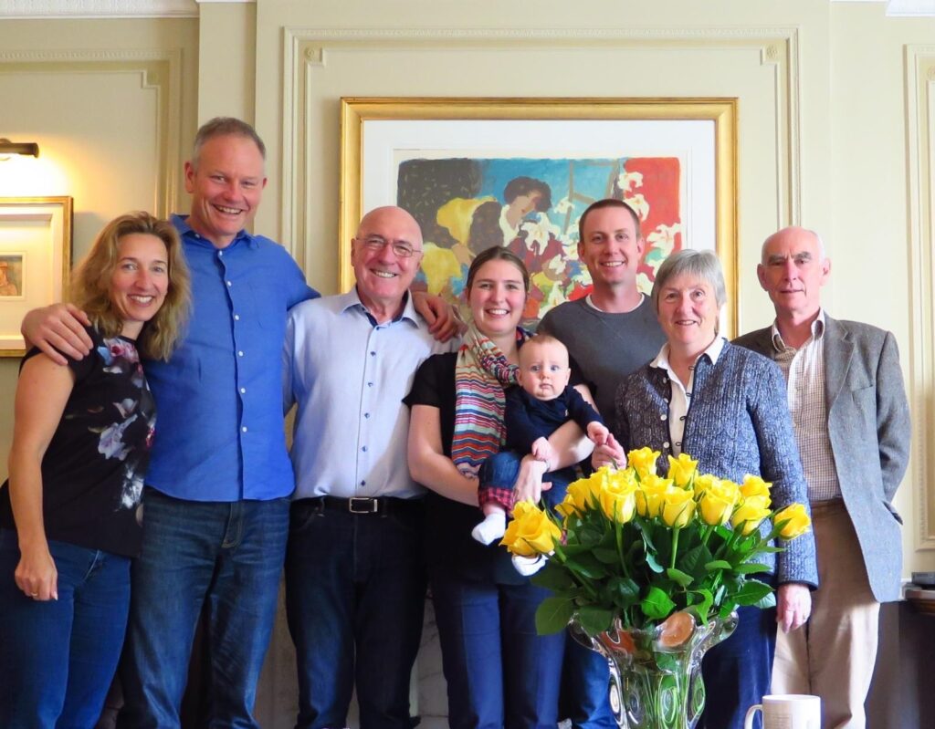 Ned Coten meeting Hilary and Dick Tulloch in London
